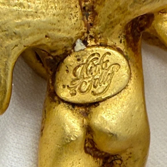 Kirk’s Folly Gold-tone Cherub Pendant Necklace with Crystal Wings - Picture 4 of 7